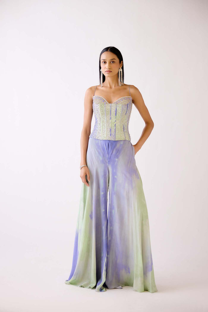 LILAC EMBELLISHED CORSET SHARARA SET