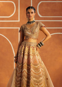 ETHNIC GOLD LEHENGA WITH INTRICATE EMBROIDERY