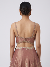 LILAC MIRROR EMBRODERED CORSET LEHENGA SET