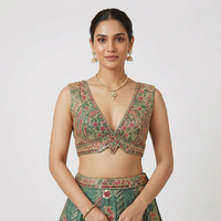 GREEN EMBROIDERED LEHENGA CHOLI SET