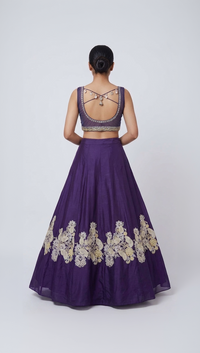 BLUE GEMS EMBROIDERED LEHENGA CHOLI