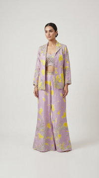 MIRROR EMBROIDERED LILAC BLAZER SET