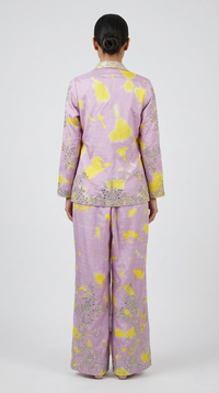 MIRROR EMBROIDERED LILAC BLAZER SET