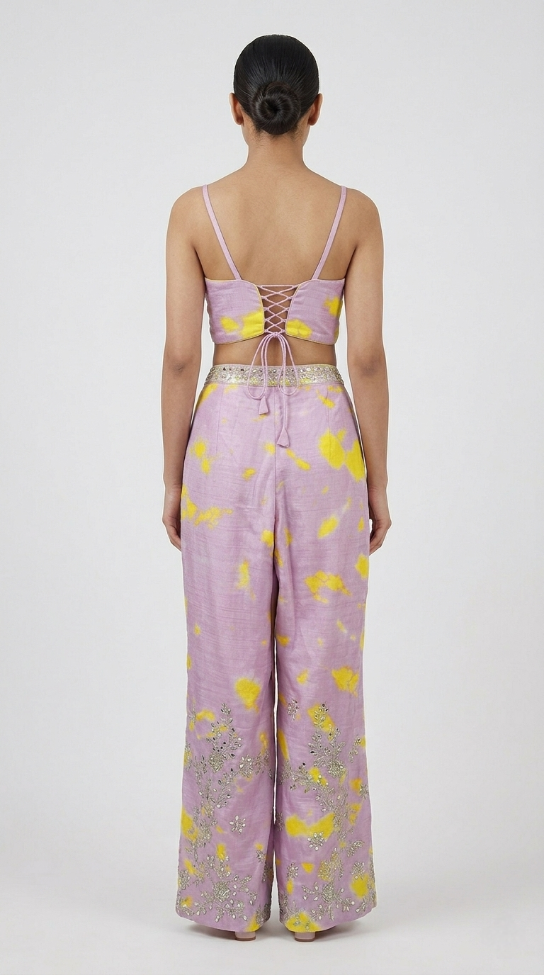 MIRROR EMBROIDERED LILAC BLAZER SET