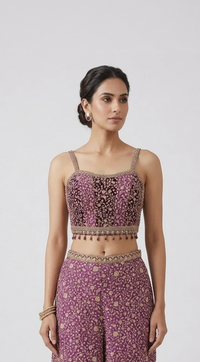 SHADED PURPLE CORSET SHARARA SET