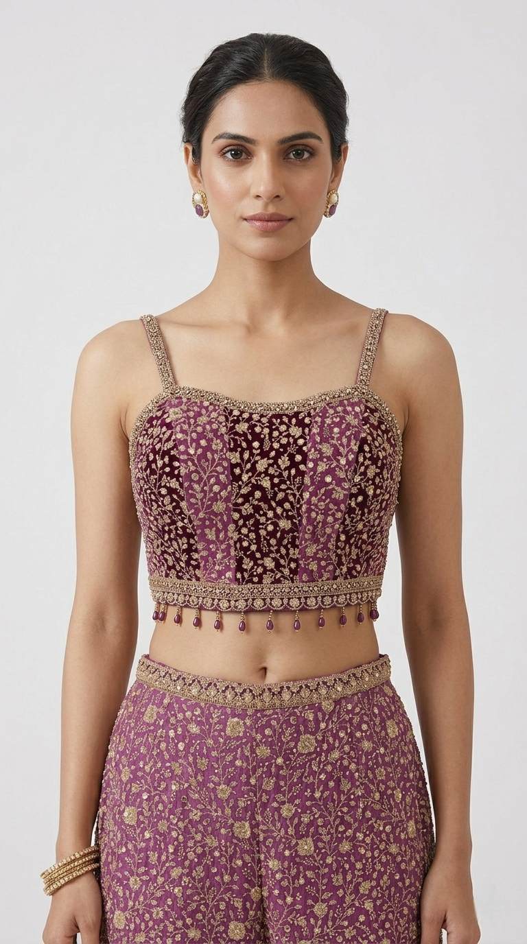 SHADED PURPLE CORSET SHARARA SET