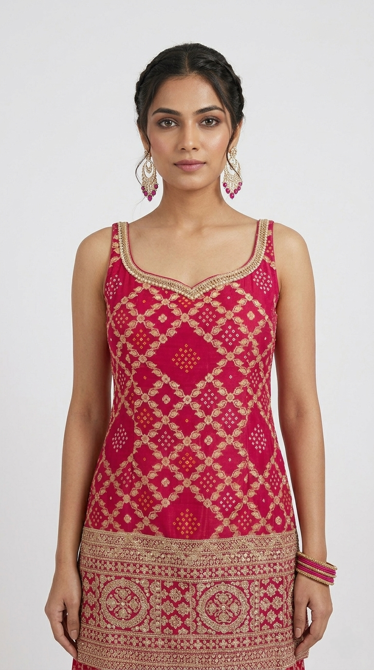 PINK BANDHANI SALWAR KAMEEZ SUIT