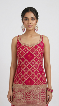 PINK BANDHANI SALWAR KAMEEZ SUIT