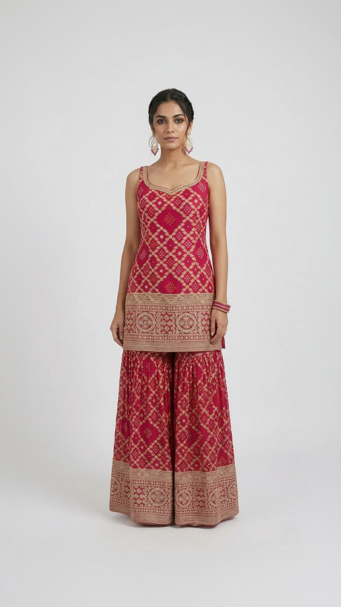PINK BANDHANI SALWAR KAMEEZ SUIT