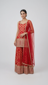 RED BANDHANI SALWAR KAMEEZ SUIT