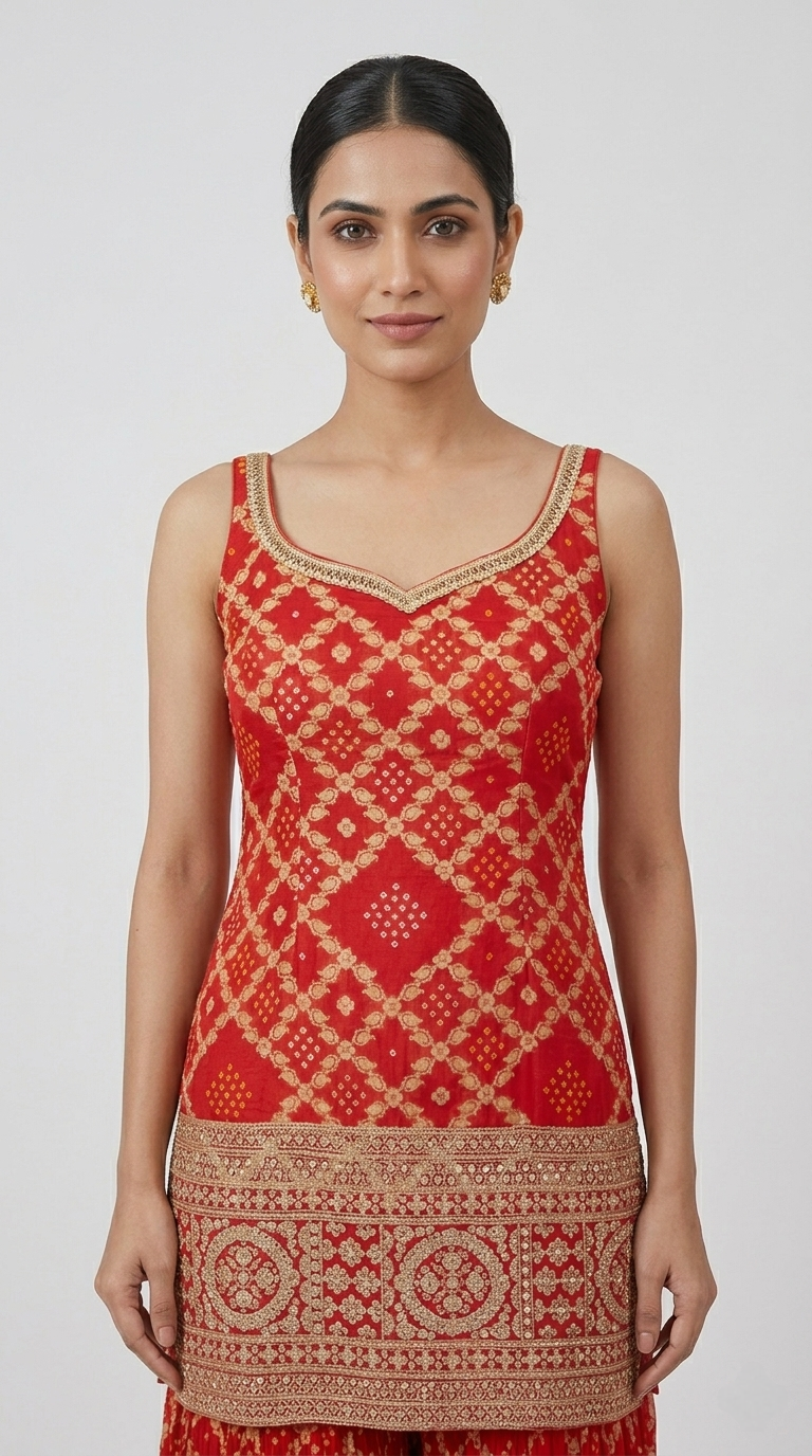RED BANDHANI SALWAR KAMEEZ SUIT