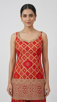 RED BANDHANI SALWAR KAMEEZ SUIT