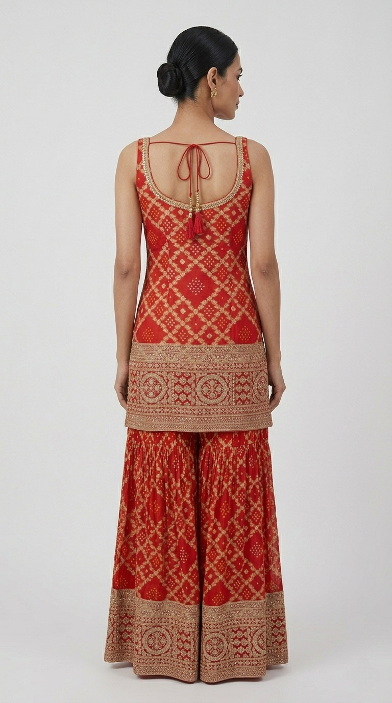 RED BANDHANI SALWAR KAMEEZ SUIT