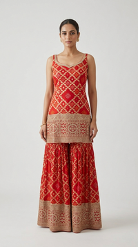RED BANDHANI SALWAR KAMEEZ SUIT
