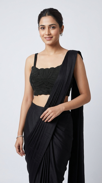 BLACK EMBELLISHED READY TO WEAR SAREE