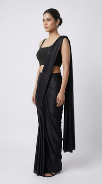 BLACK EMBELLISHED READY TO WEAR SAREE