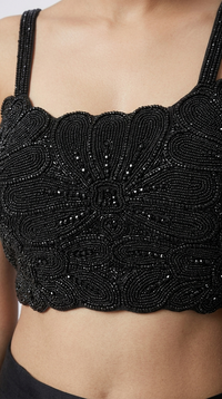 BLACK EMBELLISHED READY TO WEAR SAREE