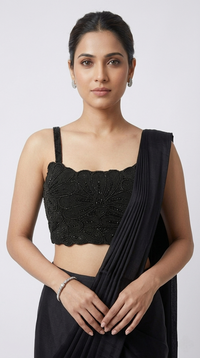 BLACK EMBELLISHED READY TO WEAR SAREE