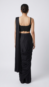 BLACK EMBELLISHED READY TO WEAR SAREE