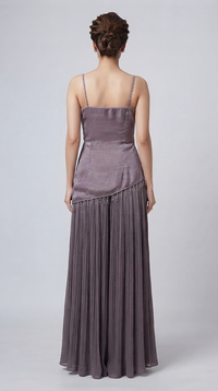 Lilac designer sharara set with cutwork embroidery, pearl, sequin, bead and cutdana embellishments