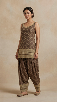 Designer lavender Farsi salwar suit with embroidered top and dupatta for wedding guest and reception wear
