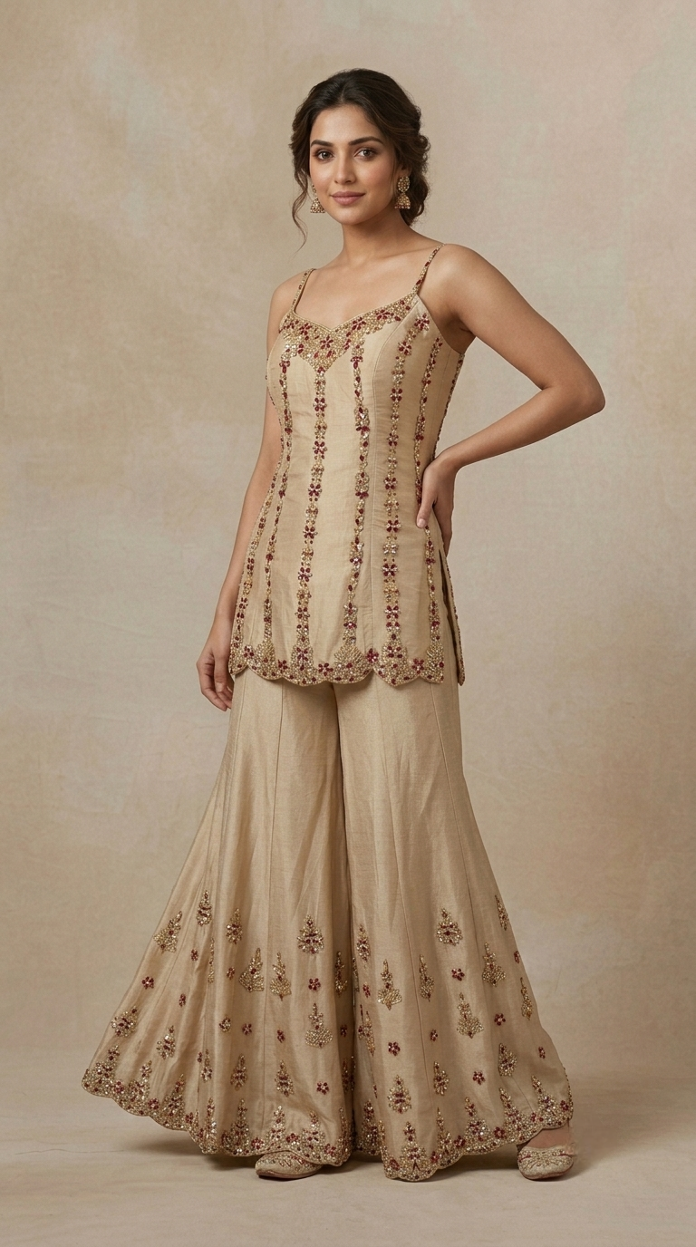 Designer cream embroidered salwar kameez with intricate detailing, perfect for wedding guest and reception wear