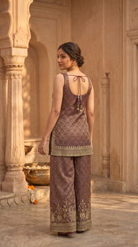 Designer wine salwar suit for women with intricate sequin embroidery, ideal for Indian wedding wear, festive occasions and family celebrations.