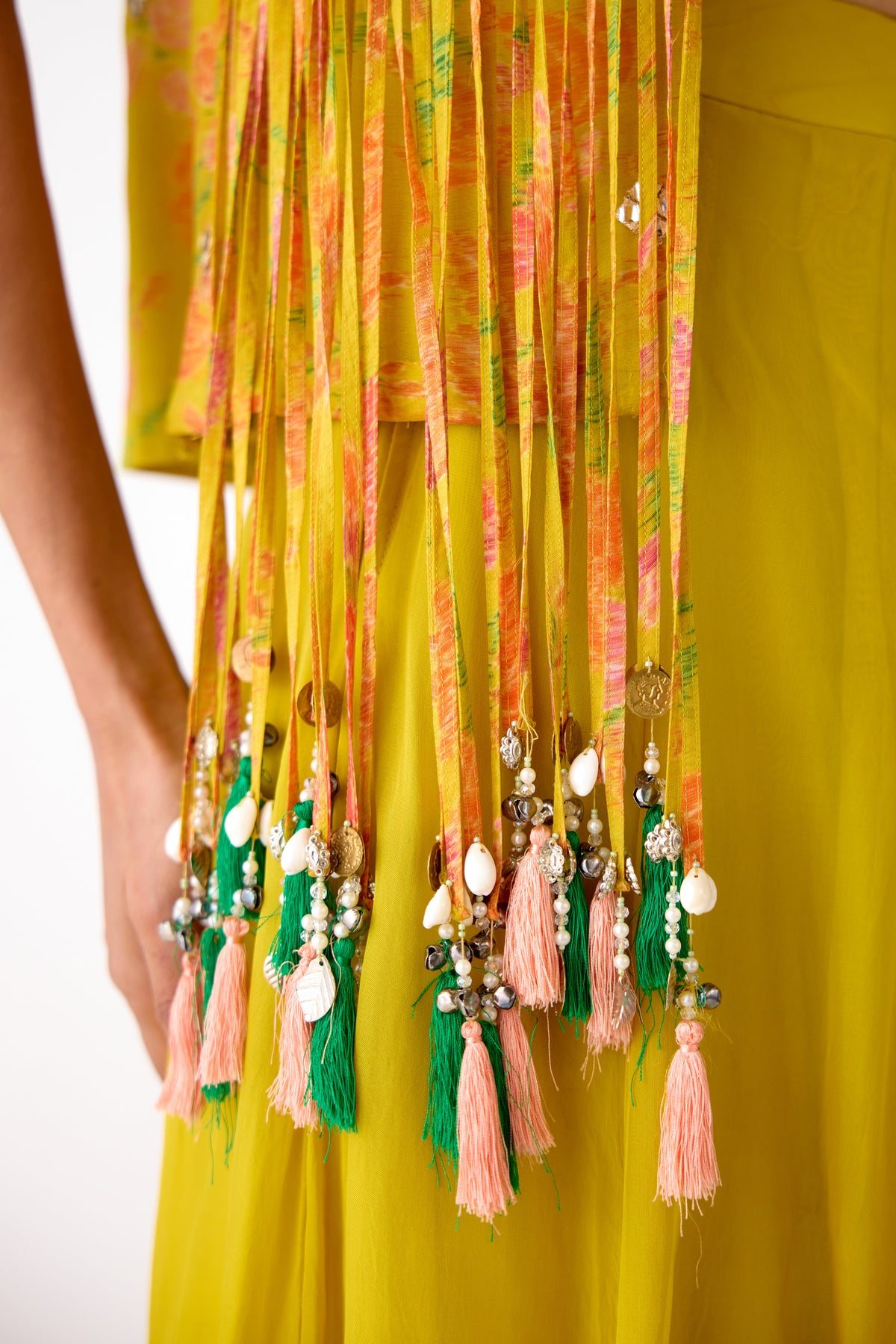 YELLOW EMBROIDERED JACKET SHARARA SET | Nishly Fashion House
