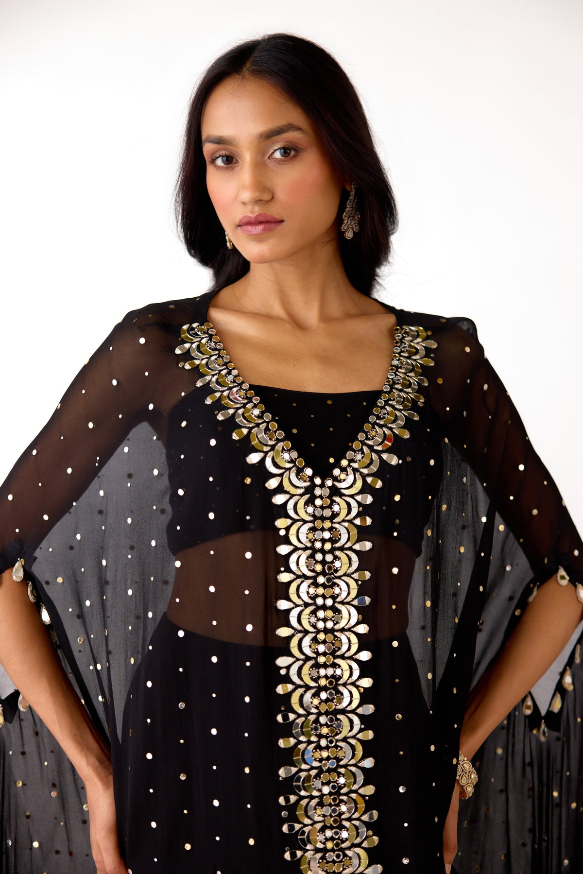 BLACK MIRROR GEORGETTE SHARARA SET | Nishly Fashion House