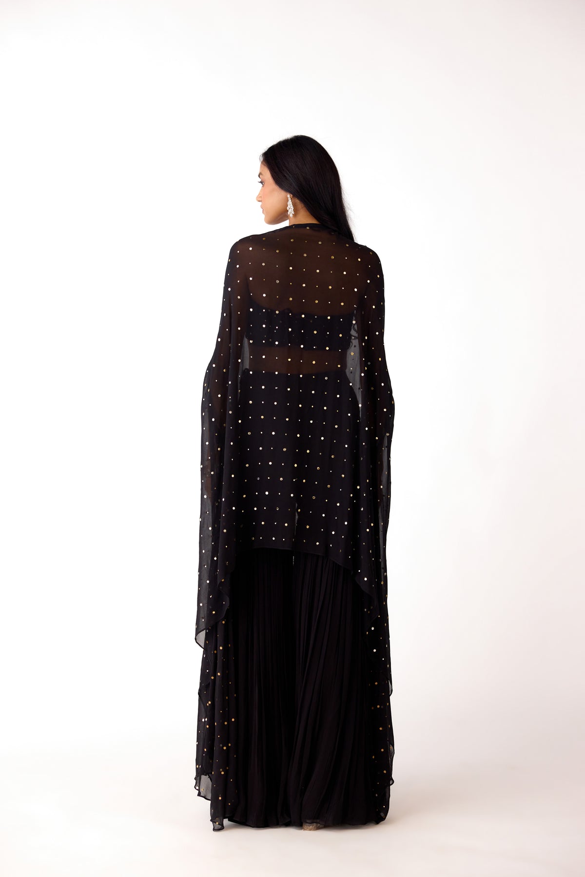 BLACK MIRROR GEORGETTE SHARARA SET | Nishly Fashion House