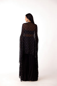 BLACK MIRROR GEORGETTE SHARARA SET | Nishly Fashion House