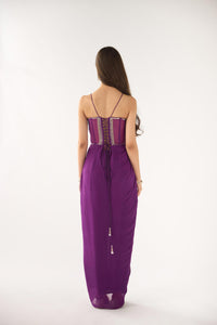 PURPLE GEORGETTE EMBROIDERED CAPE SET