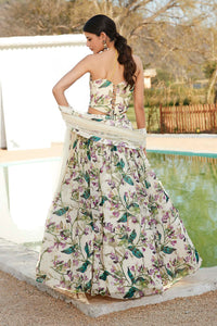 IVORY CORSET EMBELLISHED LEHENGA SET