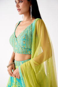 FIROZI GEORGETTE EMBROIDERED LEHENGA SET
