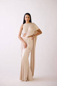 GOLD EMBROIDERED READY TO WEAR SAREE