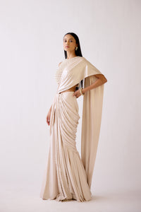 GOLD EMBROIDERED READY TO WEAR SAREE