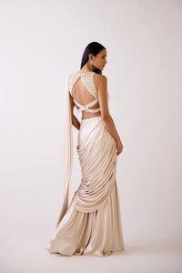 GOLD EMBROIDERED READY TO WEAR SAREE