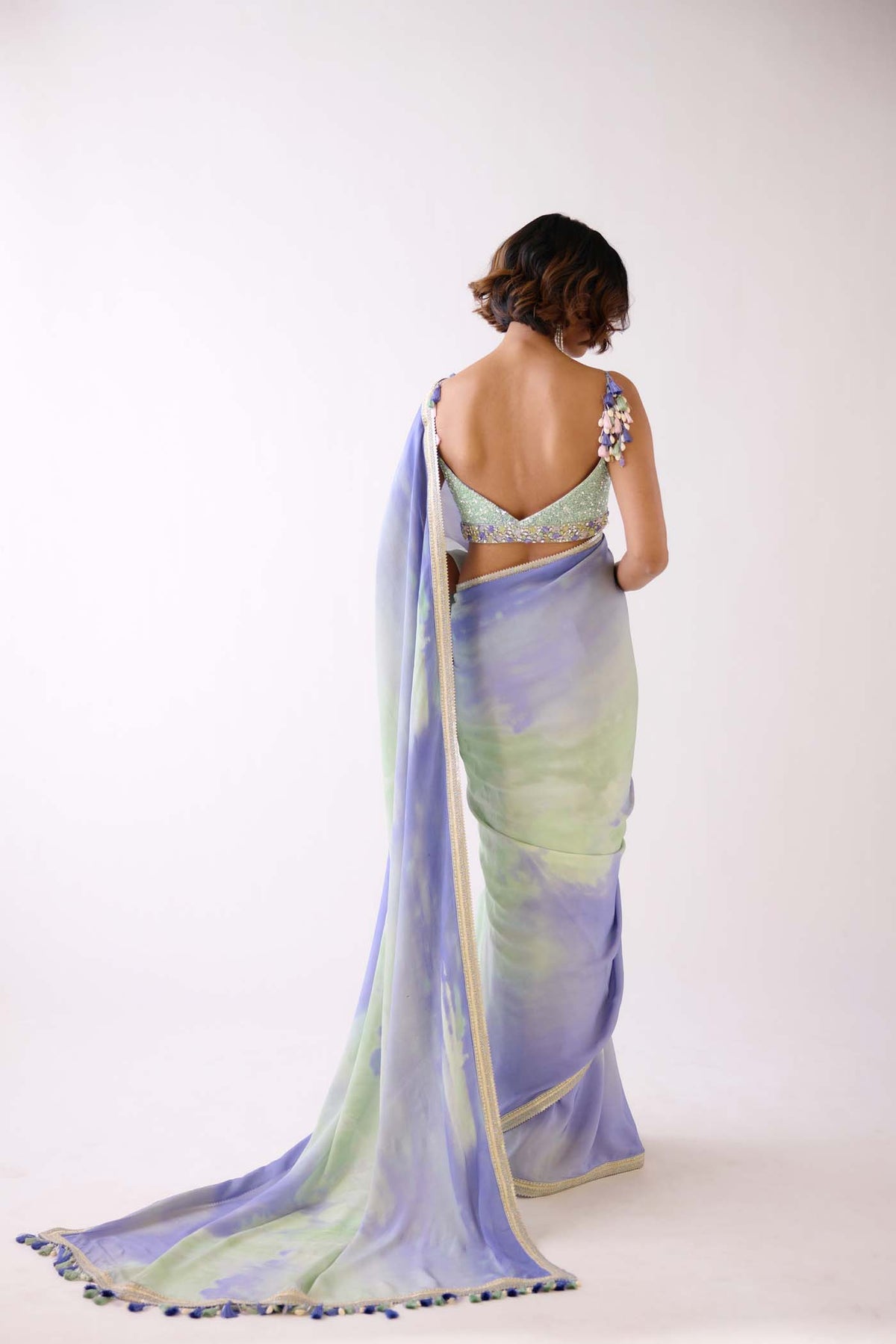 LILAC SEQUINS EMBROIDERED SAREE
