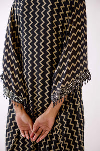 BLACK EMBROIDERED KAFTAN SET