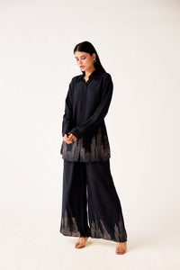 BLACK MUSLIN PRINTED CO-ORD SET