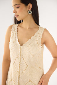IVORY CHIFFON EMBROIDERED SHARARA SET
