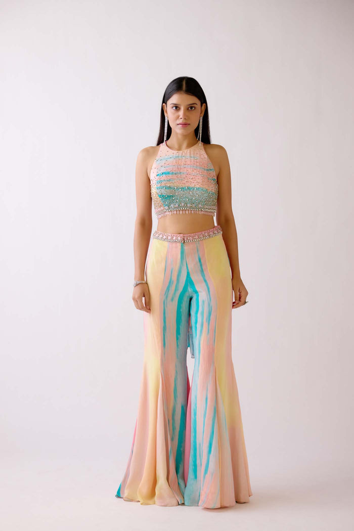 PINK EMBELLISHED SHARARA SET