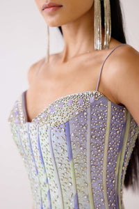 LILAC EMBELLISHED CORSET SHARARA SET