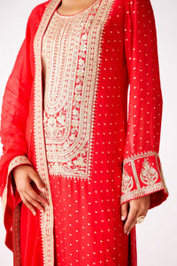 RED EMBROIDERED SUIT