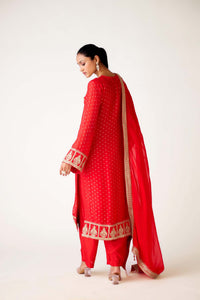 RED EMBROIDERED SUIT