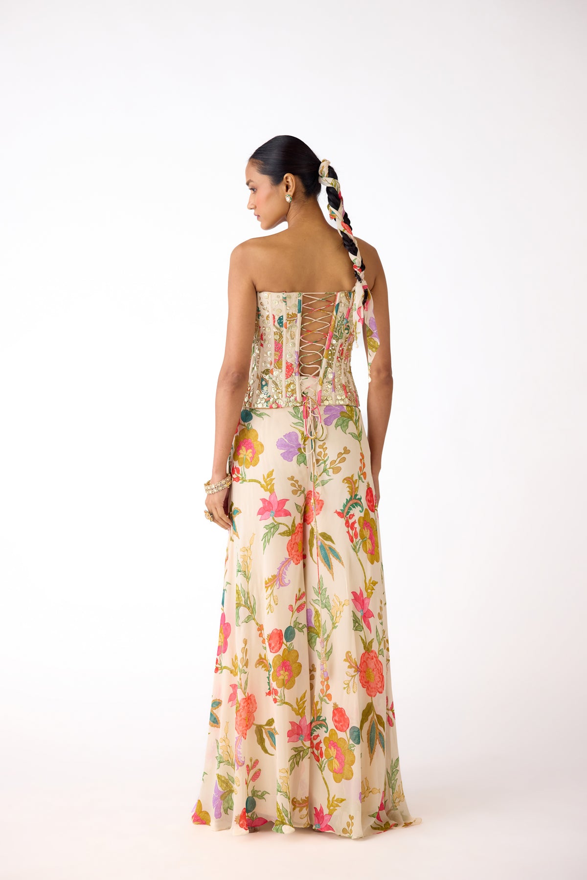 IVORY EMBELLISHED CORSET SHARARA SET | Nishly Fashion House