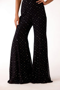 BLACK CORSET HALTER NECK EMBROIDERED SHARARA SET