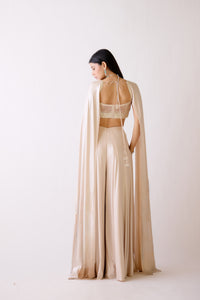 GOLD LEAF EMBELLISHED LONG SLEEVES PALAZZO SET