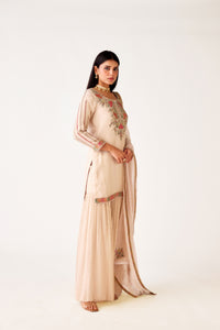 IVORY EMBROIDERED TISSUE SILK SUIT