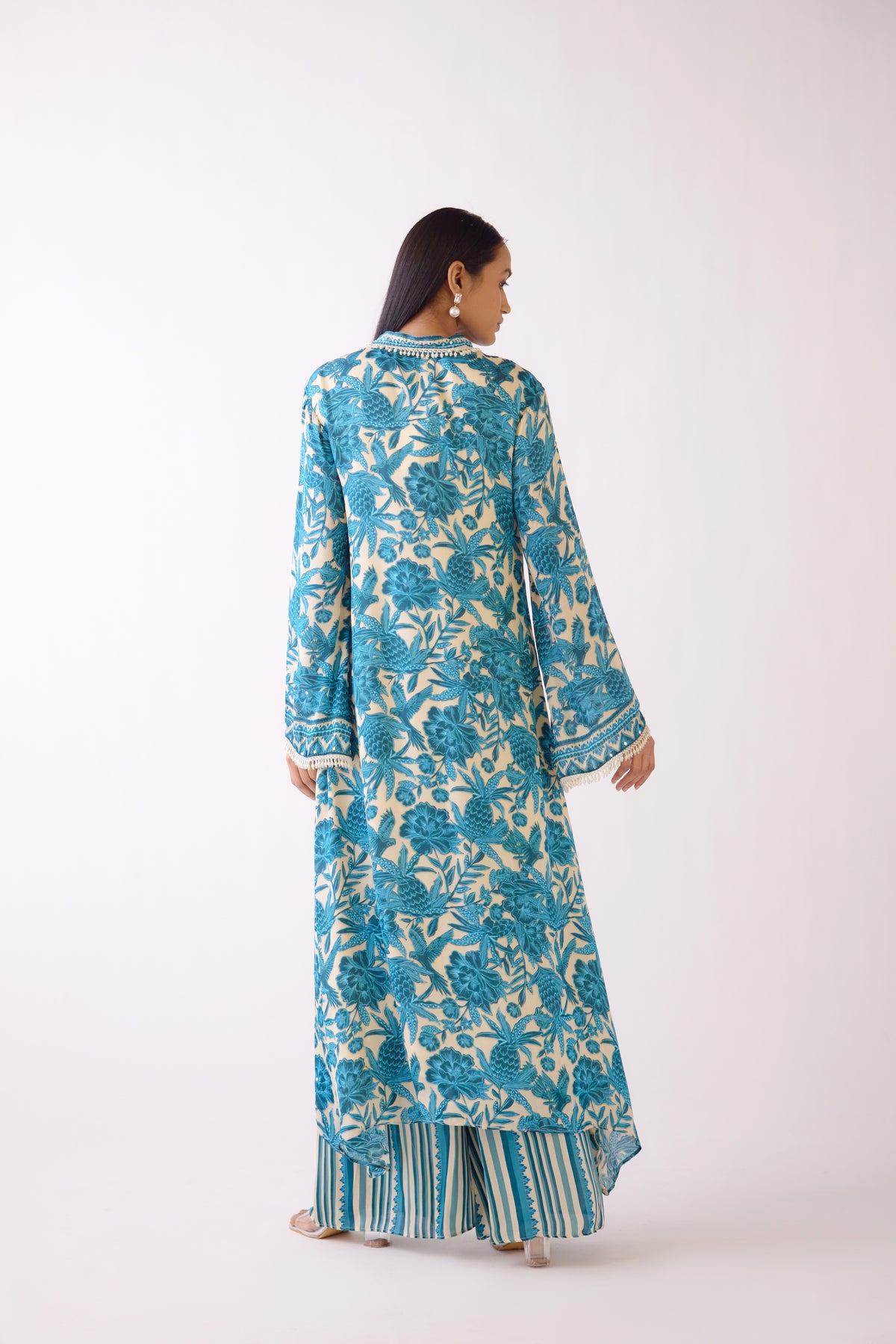 BLUE FLORAL PRINTED KURTA SET